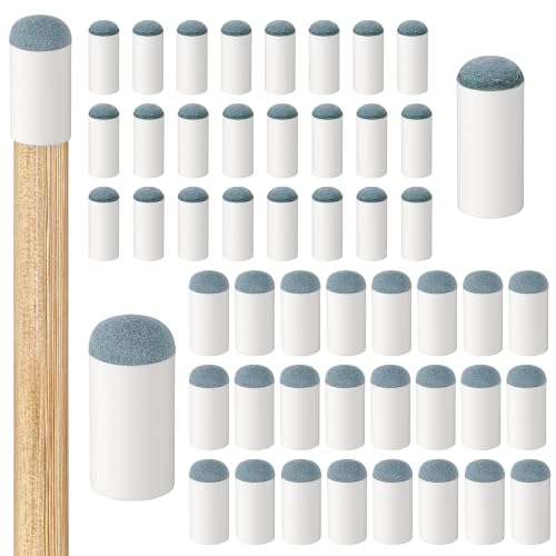 50pcs 2 Sizes Slip On Pool Cue Tips Billiard Stick Tip Replacement Kit No Glue or Tool Required Billiard Table Accessories Repair Kit for Snooker and Pool Cues (10mm, 13mm, 25pcs Each)