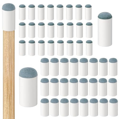 50pcs 2 Sizes Slip On Pool Cue Tips Billiard Stick Tip Replacement Kit No Glue or Tool Required Billiard Table Accessories Repair Kit for Snooker and Pool Cues (10mm, 13mm, 25pcs Each)