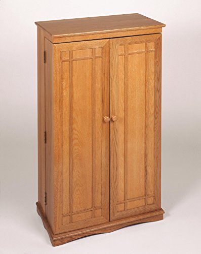 Leslie Dame Solid Oak Multimedia Storage Cabinet with Classic Mission Style Doors, Espresso - color: Espresso