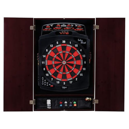 Viper Metropolitan Solid Wood Cabinet & Electronic Dartboard Play-Ready Bundle - color: Mahogany Finish, style: Cabinet Only (No Dartboard)