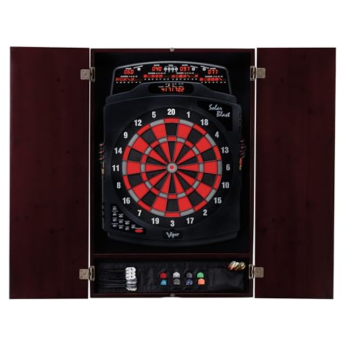 Viper Metropolitan Solid Wood Cabinet & Electronic Dartboard Play-Ready Bundle - color: Mahogany Finish, style: Cabinet Only (No Dartboard)