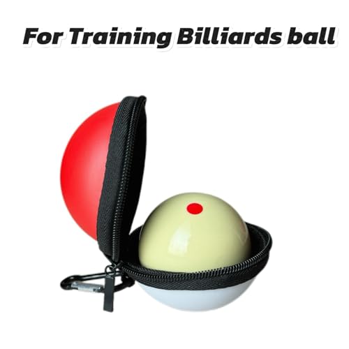 6 Dots Cue Ball With Case,Training Billiard Ball,2-1/4" Practice Training Artifact,Pool Cue Ball with Six Dots,Three Finger Gloves and Billiard Ball Bag - color: 6 Red Dots Ball