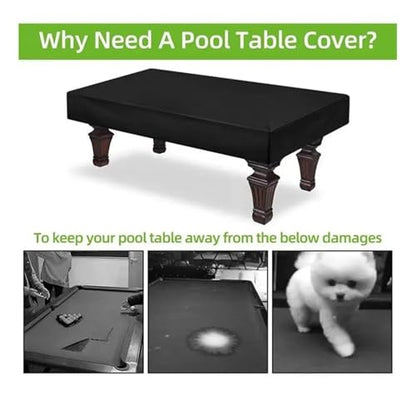 Billiard Pool Table Cover with Drawstring for Indoor and Outdoor Use - Durable Waterproof Protection for Standard Pool Tables - size: 9FT