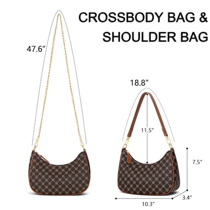 KKXIU Shoulder Bag for Women Cute Hobo Purses and Handbags Retro Clutch Underarm Purse | Cute - color: Brownflower