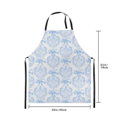 Manfei Blue Bowknot Kids Kitchen Apron - color: Blue