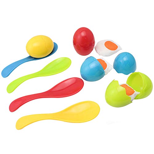 BOHS Egg and Spoon Race Game Set with Yolk - Outdoor Lawn Relay Game for Kids - Field Day Party Favors Toy