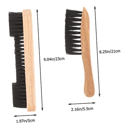2pcs Wooden Pool Table Cleaning Brush Set Billiard Brush for Table Surface and Rail Dust Removal Essential Maintenance Tool for Snooker Rail