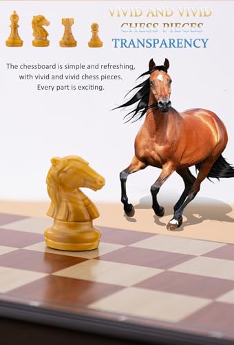Chess Sets Magnetic Board Games - 11.8 Inches Travel Chess Board, Wooden-Style Foldable & Portable Gifts Classic 2-Player Strategy Family Games Educational Toys for Teens and Adults - color: Wooden-style, style: Large / 11.8Inch