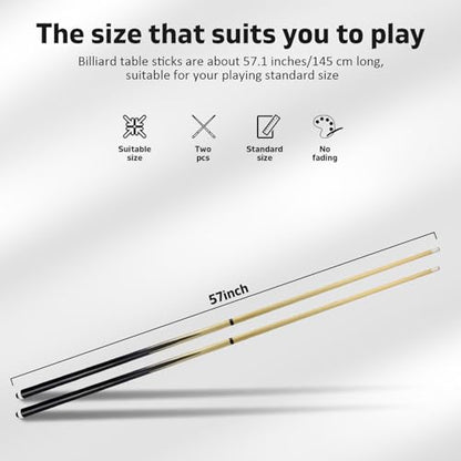 57 inch Pool Cue Stick Billiard Cue Sticks Pool Stick 20OZ Set of 2 for Beginners,Cue for Pool Table,Pool Sticks with 13mm Tip