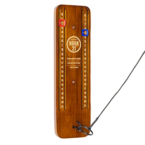 GoSports Hook 21 Ceiling Mount Ring Swing Game - Play Indoors or Outdoors - Brown - color: Brown