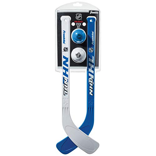 Franklin Sports NHL Mini Hockey Stick and Ball Set - Kids Indoor Knee Hockey Game Set - Includes 2 Mini Sticks and 2 Foam Balls