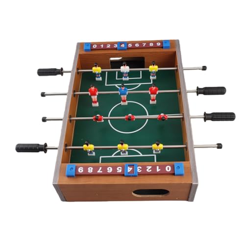 EVGATSAUTO Mini Foosball Table, Wood ABS Tabletop Soccer Game 34.5 X 21.5cm, Slider Scoreboard Thick Rods Easy Setup, Compact Desktop Football Game for Kids Family Indoor Party