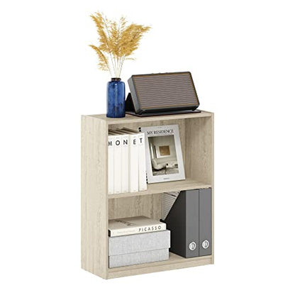 Furinno Gruen 2-Tier Open Shelf Bookcase, Metropolitan Pine - color: Metropolitan Pine, size: 2-Tier Rectangle