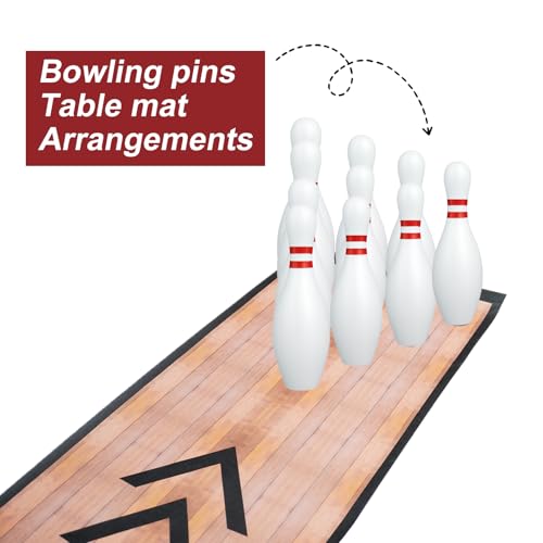 2 Sets Mini Bowling Set with Lane Full Bowling Pins and Ball Set for Home Family Friends Indoor and Outdoor