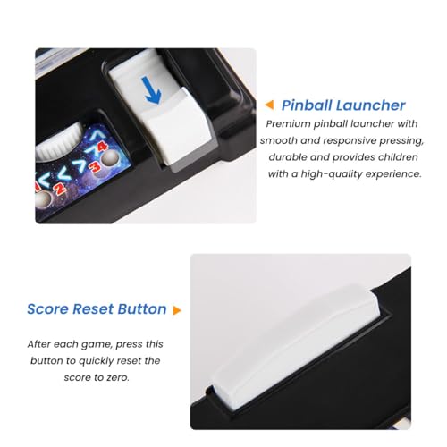 Mini Pinball Machine - Tabletop Pinball Game for Adults, Home Arcade with Light, Desktop Ball Shooting Toy - Pinball Gifts (Battery Version)