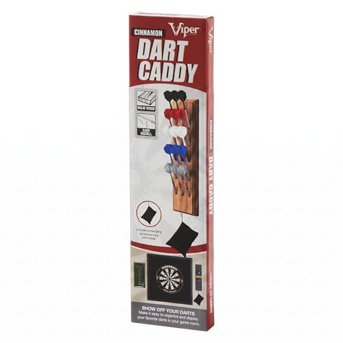 Viper Wall Mounted Dart Holder/Caddy Display, Holds 12 Steel and Soft Tip Darts - color: Cinnamon Finish