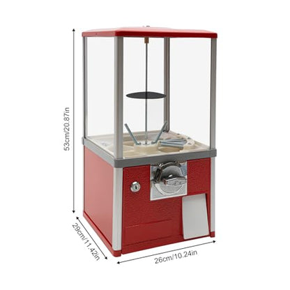 Gumball Machine for Kids, 25-Cent Vending Machines, PS Bouncy Balls Dispenser, 1.77-1.97in Huge Load Capacity Coin Operated Gumball Bank, Hold 200 Capsule Toys for Retail/Game Store (Red) - color: Red