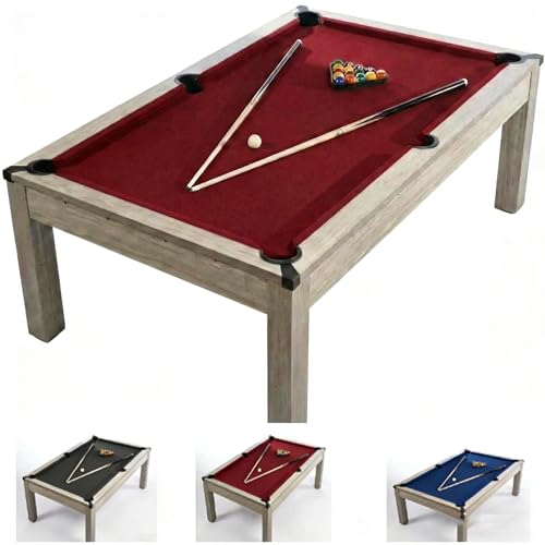 7 FT Pool Table, Complete Set - color: Red
