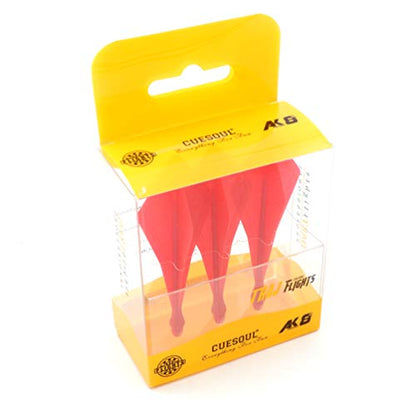 CUESOUL TRAJ AK8 New Integrated Dart Flights and Shafts Wave Shape,Very Slim Dart Flight 3 Sets - color: Diamond Shape-Red