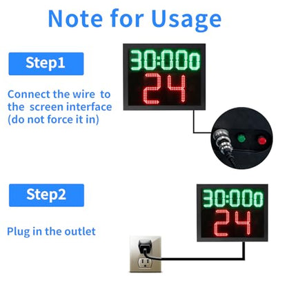 2 Units 14S/24S Basketball Shot Clock & Controller,Support 0-99 Seconds Custom Countdown Timer,Portable Shot Clock with Buzzer,Plug in(Game Time+Shot Clock) - style: Game Time+Shot Clock