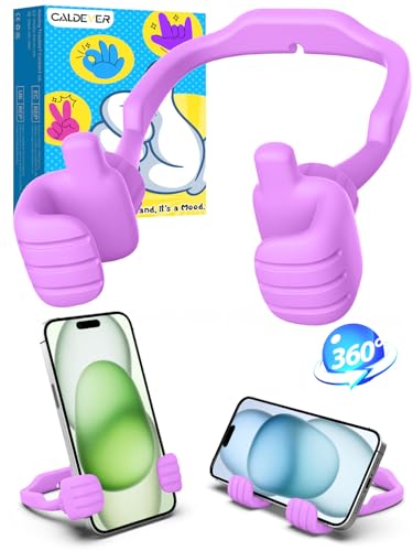 Stocking Stuffers for Teens Girls Adults Cell Phone Stand: Upgrade Adjustable Thumbs Up Lazy Phone Holder for Desk Cool Gadgets Fun Birthday Gifts Ideas for Kids Teenager Women Gifts for Christmas - color: Bright Purple