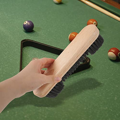 BESPORTBLE Wood Cleaner 2Pcs Pool Table Clean Wooden Pool Table Cleaning Tool Billiard Pool Table Rail Brush Wooden Handle Nylon Bristles Set 9Inch Horse Brush