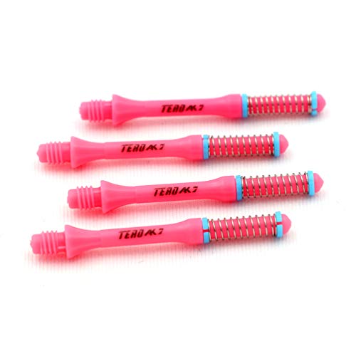 CUESOUL TERO AK7 Slim Dart Shafts S/M/L Built-in Spring Telescopic for Steel Tip Darts and Soft Tip Darts,Set of 3 pcs - color: Pink, size: Shaft Length-34mm