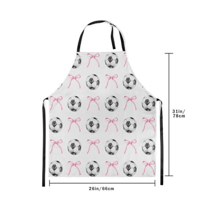 Manfei Blue Bowknot Kids Kitchen Apron - color: Black White