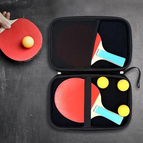 Cabilock Table Tennis Racket Case Hard Shell Protective Storage Bag with Fixed Compartment for Paddle and Ball, Portable Ping Pong Paddle Holder Suitable for Table Tennis Players