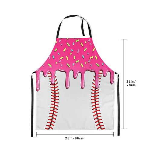 Castle Fairy Ice Cream Drip Baseball Kids Kitchen Apron - color: Rose Pink