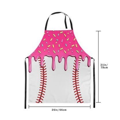 Castle Fairy Ice Cream Drip Baseball Kids Kitchen Apron - color: Rose Pink