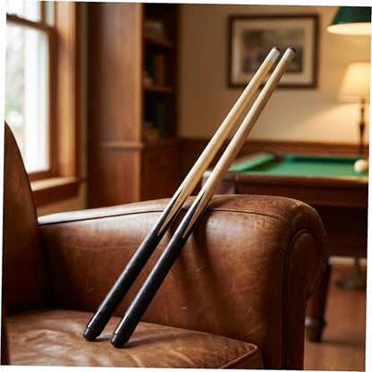 2Pcs Billiard Cue Sticks Short Pool Cue for Tight Spaces for Beginners and Wood Construction for Practice and Game Improvement