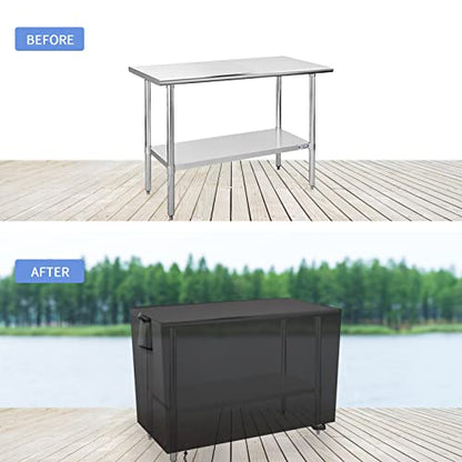 Outdoor Prep Table Cover 72 Inch,Waterproof Fadeproof UV Resistant Patio Stainless Steel Metal BBQ Table Cover All Season Protection for Outdoor Table - 72 x 24 x 35 Inch - size: 72" x 24" x 35"