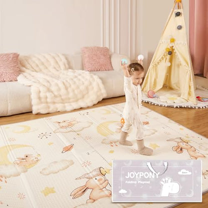 Baby Play Mat, 47 x 47 Inch Foldable Play Mats for Babies and Toddlers, Waterproof & Anti-Slip Portable Baby Floor Mat for Baby Playpen, Baby Mat for Floor with Travel Bag - size: 47x47x0.4 Inch