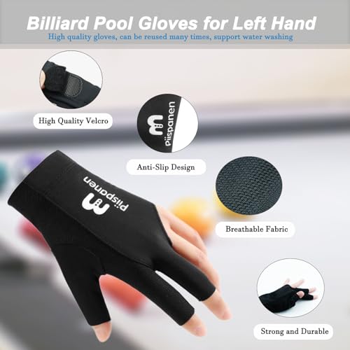 11-in-1 Pool Cue Chalk Holder with Pool Glove Left Hand, Portable 2 in 1 Billiard Cue Chalk Holder & Acrylic Pool Chalk Holder, Cue Chalk, Cue Cloth - color: Wood