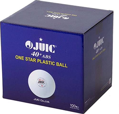 JUIC 7050 Table Tennis Balls, Training Ball, ABS Plastic, 1 Star, White, 1.6 inches (40 mm), 1 Box, 100 Pieces