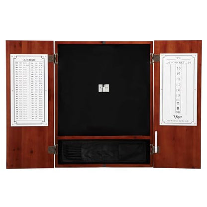 Viper Metropolitan Solid Wood Sisal/Bristle Steel Tip Dartboard Cabinet: Cabinet Only (No Dartboard), Oak Finish - color: Cinnamon Finish