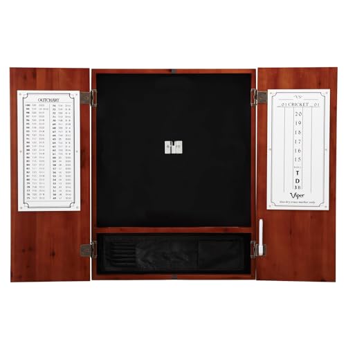 Viper Metropolitan Solid Wood Sisal/Bristle Steel Tip Dartboard Cabinet: Cabinet Only (No Dartboard), Oak Finish - color: Cinnamon Finish
