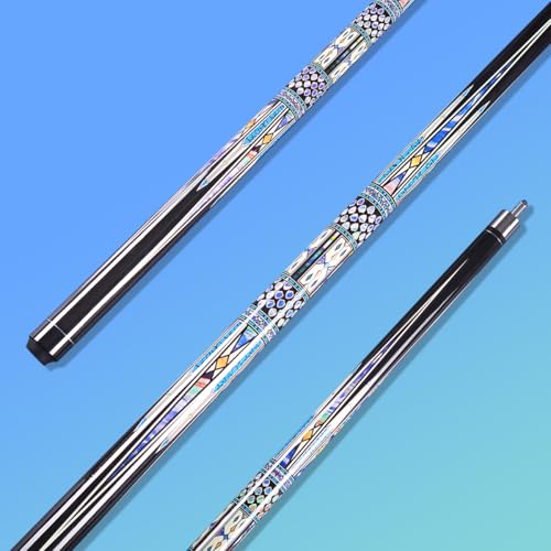 Canadian Maple Pool Cue Stick, Stainless Steel 5/16" X 18 Joint, 58 Inch 13mm Tip Billiard Pool Cue Stick, 19 20 oz, 2-Piece Pool Cue Stick for Beginner, Commercial Home Entertainment - color: Model C (19oz)