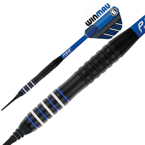 WINMAU Rookie Blue Softip (Plastic Tips) Brass Darts Set | Single or Multi Sets | Includes Flights and Shafts (Stems) | Exclusive Darts Booklet | Blue, Red and Green | - color: Blue