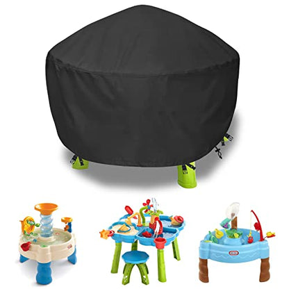 Kids Water Table Cover Spiralin' Seas Waterpark Play Sand Water Table Outdoor Toys Cover 34X34X18 inch-Black - color: Black
