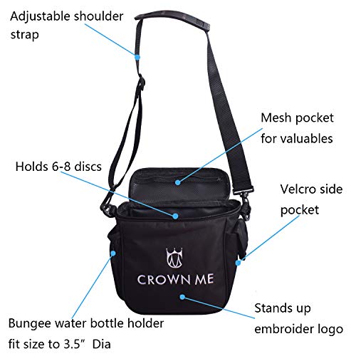 CROWN ME Disc Golf Starter Set,Disc Golf Set with 6 Discs, 1 Marker,1 Towel and Starter Disc Golf Bag Fairway Driver - color: Black