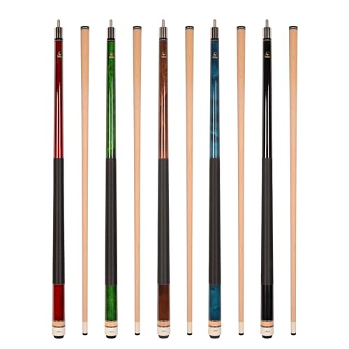 Set of Aska L2 Billiard Pool Cue Sticks, 58" Hard Rock Canadian Maple, 5/16x18 Joint, 13mm Hard Tip, Mixed Weights - style: Set of 5 Sticks