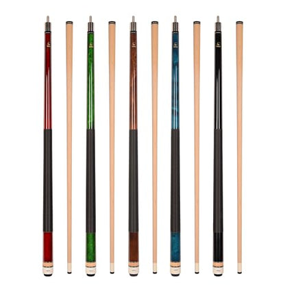 Set of Aska L2 Billiard Pool Cue Sticks, 58" Hard Rock Canadian Maple, 5/16x18 Joint, 13mm Hard Tip, Mixed Weights - style: Set of 5 Sticks