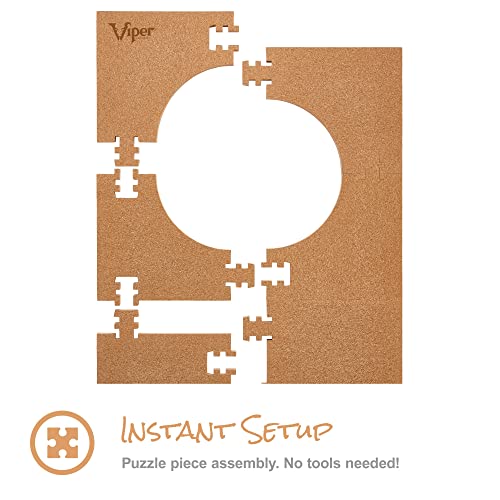 Viper Wall Defender III Cork Dartboard Surround, Reversible Cork Dart Board Wall Protector for 17.75 and 18 Inch Sisal Bristle Dartboards, 8.2 Sq Ft, Tan