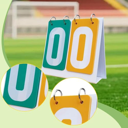 SM SunniMix Sports Scoreboard Manual Flip Score Flipper Tabletop Portable Score Counter PVC Material Lightweight Suitable for Basketball Volleyball Table Tennis
