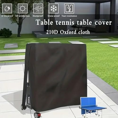 210D Oxford Table Tennis Table Cover Waterproof with Zipper for Outdoor for PING Pong Table 65x27.5x72.8 Inch Protection All Season