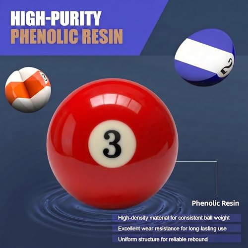 KONLLEN Single Replacement Pool Ball – 2-1/4" Regulation Size & Weight Billiard Ball Made of Phenolic Resin (Choose 1–15 or Cue Ball) - color: #3