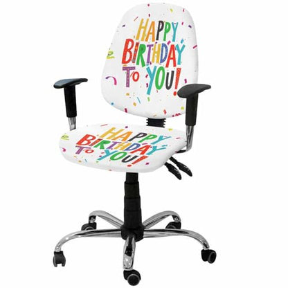 Savannan Office Chair Cover Happy Birthday to You Birthday Party Decoration Split Protective Stretch Elastic Universal Cover for Desk Task Chair,Computer Rotating Chair 1pcs