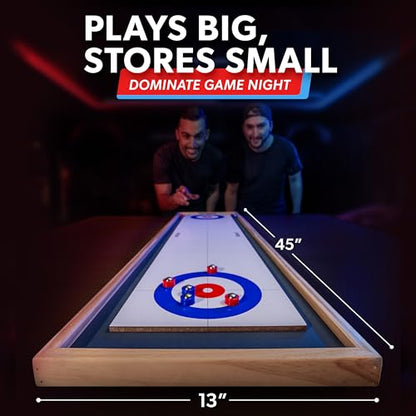 GoSports Shuffleboard and Curling 2 in 1 Tabletop Board Game